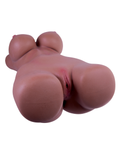 NMC 9 INCH SILICONE LIFE LIKE MASTURBATOR WITH NODULED TUNNEL BROWN 2